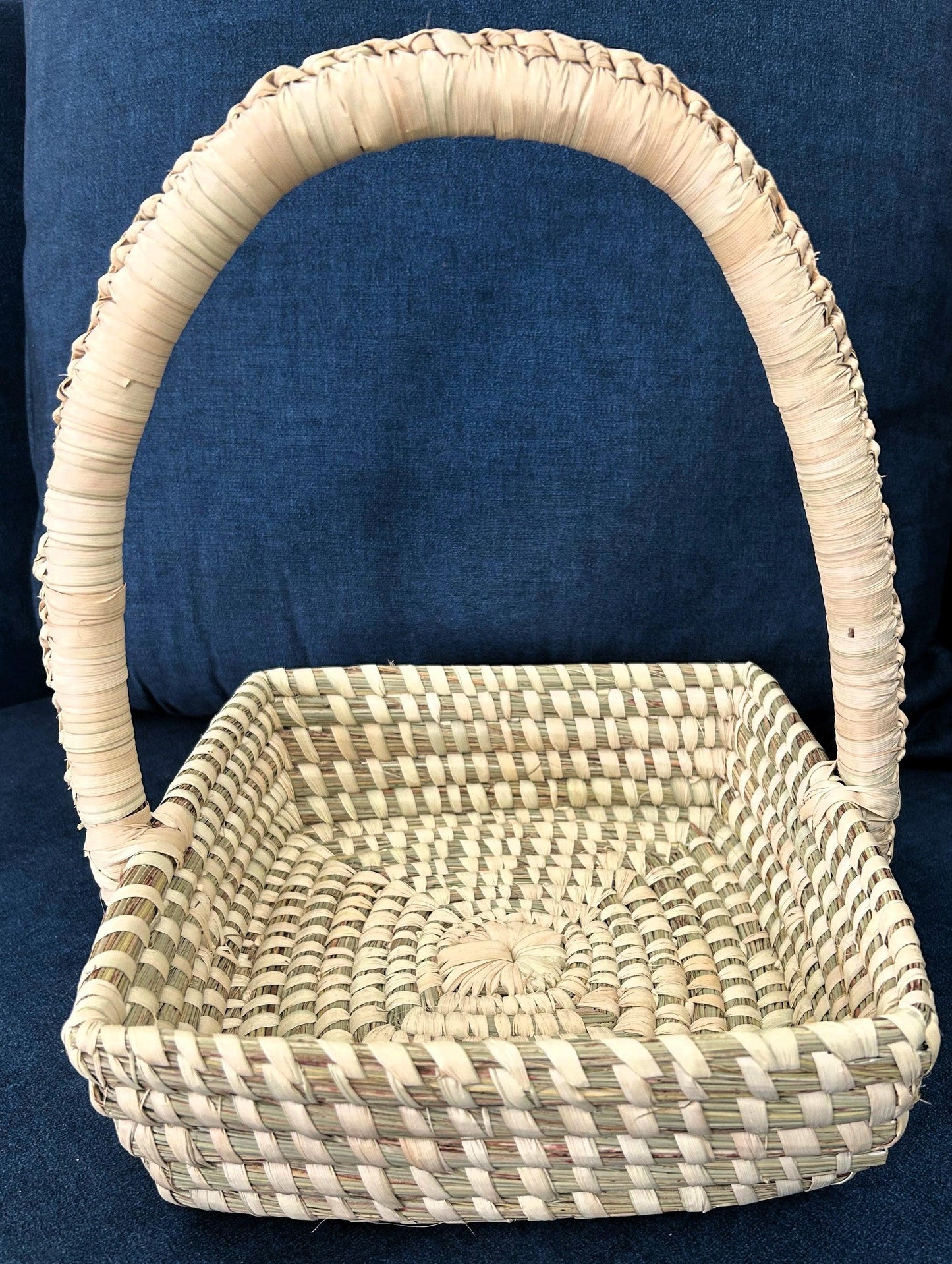 Handwoven Rectangular Basket with Handle - SHG Bazaar