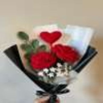 Crochet Red Rose Bouquet